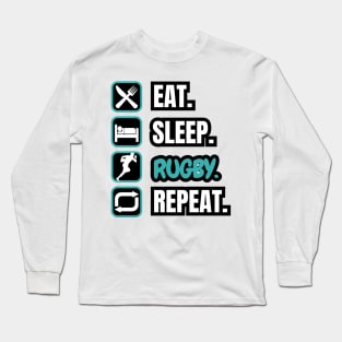 Eat Sleep Rugby Repeat Long Sleeve T-Shirt